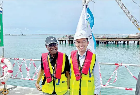  ?? ?? Minister of Informatio­n and Culture, Lai Mohammed and Managing Director, Lekki Deep Seaport, Du Ruogang at the port in Lagos.
