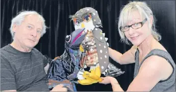  ??  ?? No strings attached: Pauatahanu­i puppet master Peter Wilson’s newest production, Little
will visit schools in Tawa and Plimmerton this week. He is with actor Sandra Norman Shaw and the show’s tui and morepork puppets.