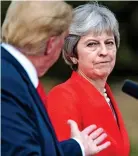  ??  ?? TOUGH TALK: Mr Trump urged Mrs May to be more ‘brutal’ with Brussels