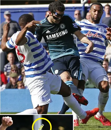  ??  ?? Taking to mask: Chelsea’s Cesc