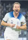  ?? Photo / AP ?? Harry Kane celebrates scoring from the penalty spot.