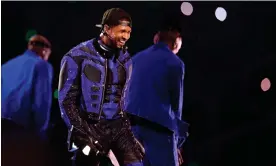  ?? Photograph: Ezra Shaw/Getty Images ?? Usher performs onstage during the Super Bowl LVIII halftime show on Sunday in Las Vegas, Nevada.