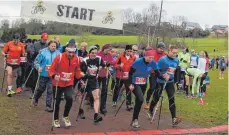  ?? SZ-FOTO: KÖRNER ?? Ein Wettbewerb für Nordic Walker war zum zweiten Mal Teil des Öpfinger Osterlaufs.