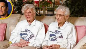  ?? CBS NEWS ?? Betty Pensavalle, 94, and Elaine St. Martin, 95, founding members of the Over 80 for Brady Fan Club, in an interview with “CBS Sunday Morning.”