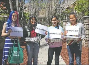  ?? (Courtesy Photo/Shalesh Jawa) ?? Starmer (from left), Garikipati, Japleen Kaur and Jawa pose with desserts they baked for residents of a homeless shelter.