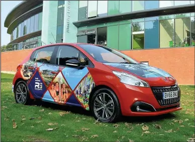  ??  ?? Hinckley Leisure Centre has been given a new Peugeot 208 by Research Garage to drive them into the heart of the community