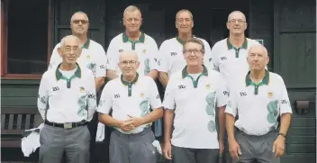  ?? Whittlesey Manor lost their grip on the Munday Shield: (Back row, left to right): Peter Brown, Martin Welsford, Roger Stevens, Graham Agger. (Front): Mick Duell, Melvyn Beck, Duncan Lee, Tony Mace. ??