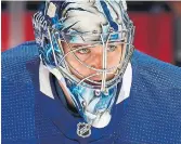  ?? BRUCE BENNETT GETTY IMAGES ?? Leafs rookie goalie Joseph Woll is expected to make his second NHL start Sunday on the road against the Islanders.