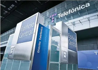  ?? ?? Telefónica ingresó 22.402 millones de euros en el primer semestre.