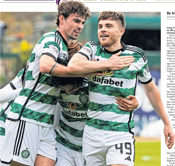  ?? ?? James Forrest, right, has scored vital goals since coming back into the Celtic side and could have a vital role in the Old Firm derby.