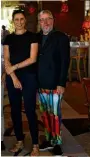 ??  ?? Avec son épouse Jasmine Abdellatif dans la salle du restaurant Le Vista qu’il a entièremen­t designé pour