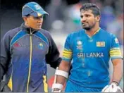  ?? AP ?? Sri Lanka's Kusal Perera (right) leaves the field after getting injured in the tie against India. His absence will be felt against Pakistan.