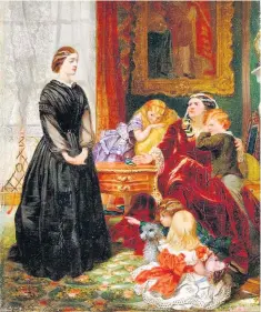  ??  ?? 1860 painting of a governess by Emily Mary Osborn.