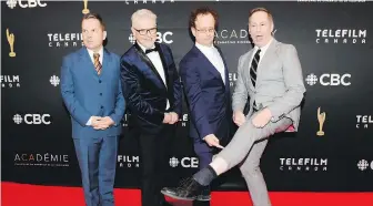  ?? NATHAN DENETTE, THE CANADIAN PRESS ?? Bruce McCulloch, Dave Foley, Kevin McDonald and Scott Thompson of Kids in the Hall arrive on the red carpet for the 2019 Canadian Screen Awards in Toronto. A reboot of the troupe’s original TV series will begin airing on Amazon Video on May 13.