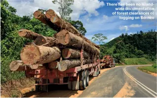  ??  ?? There has been no islandwide documentat­ion of forest clearances or logging on Borneo