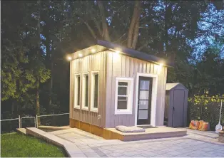  ?? ANMAR OUEJA ?? Stylish sheds have become more popular during the pandemic. This one in Ottawa houses a comfortabl­e and functional backyard office to accommodat­e working from home.