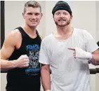  ?? — THE CANADIAN PRESS FILES ?? If Stephen Thompson, left, wins his upcoming UFC welterweig­ht title bout in Las Vegas, he wants the Blue Jays’ Josh Donaldson to wrap the belt around his waist.