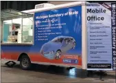  ?? PHOTO PROVIDED BY THE MICHIGAN SECRETARY OF STATE’S OFFICE FACEBOOK PAGE. ?? Pictured is a Michigan Secretary of State Mobile Office used to provide routine services outside a permanent branch office.