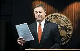  ?? ERIK VERDUZCO/LAS VEGAS REVIEW-JOURNAL ?? Sen. Dean Heller, R-Nev., announced his opposition to the GOP health care bill during a news conference in Las Vegas. Heller said he opposes the Medicaid cuts in the bill.