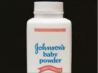  ?? Jeff Chiu / Associated Press ?? In this April 15, 2011 file photo, a bottle of Johnson's baby powder is displayed in San Francisco.