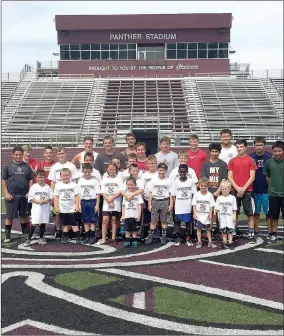  ?? Photo submitted ?? The Siloam Springs football program hosted about 20 campers on Monday through Wednesday of last week for its annual Kids Football Camp.