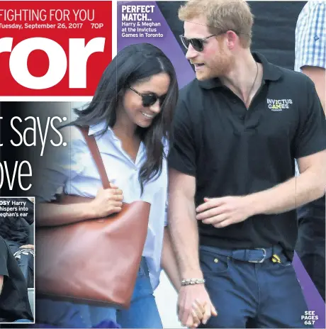  ??  ?? PERFECT MATCH.. Harry & Meghan at the Invictus Games in Toronto