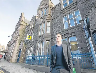  ?? Picture: Paul Reid. ?? Councillor Braden Davy outside The Cross in Forfar.