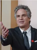  ?? BILD: JORDAN STRAUSS ?? Mark Ruffalo krävde ett eldupphör i Gaza under Oscarsgala­n.