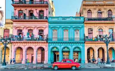  ?? ?? Shabby chic: Cuba’s colourful capital Havana is known for its captivatin­g architectu­re