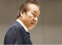  ?? Reuters ?? ↑
Haruyuki Takahashi arrives at a Tokyo 2020 executive board meeting in Tokyo on Monday.