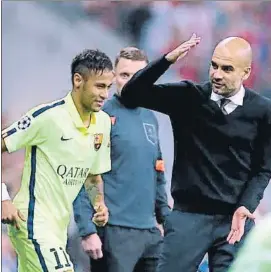  ?? FOTO: EFE ?? Neymar y Pep El brasileño dijo en una entrevista que le gustaría jugar a sus órdenes