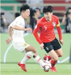  ?? EPA ?? Son Heung-min arrived in the UAE only on Tuesday, but he played his part with assists in both goals for South Korea