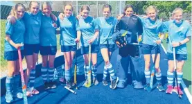  ?? ?? The CHB Strikers ready for action at the Under 13 Girls Hockey Festival in Palmerston North.