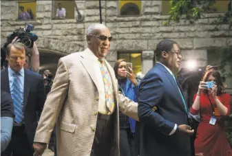  ?? Nate Smallwood / Getty Images ?? Bill Cosby arrives at the courthouse in Allegheny County, Pa., for the first day of jury selection in his sexual-assault case. Three jurors had been chosen out of a pool of 2,934 people.