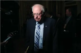  ?? GETTY IMAGES ?? CALLING HIM OUT: Sen. Bernie Sanders is getting challenged by his Democratic opponents for the party’s presidenti­al nomination.