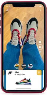  ??  ?? Can’t be bothered putting real shoes on your real feet to see if they really suit you? Use an AR app!