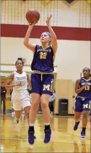  ?? PETE BANNAN — DIGITAL FIRST MEDIA ?? Mount St. Joseph Academy’s Grace Niekelski shoots the ball against Henderson in the District 1-5A playoffs.