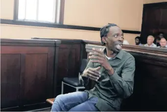  ?? African News Agency (ANA). ?? PITCH Black Afro, accused of murdering his wife, Catherine Modisane, appeared in the Johannesbu­rg Magistrate’s Court yesterday to apply for bail. | SIMPHIWE MBOKAZI