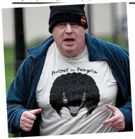  ??  ?? Campaign: Boris Johnson jogging in a ‘Protect the Pangolin’ T-shirt in 2018