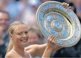  ??  ?? Maria Sharapova after winning the 2004 Wimbledon Ladies Singles