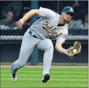  ?? NUCCIO DINUZZO — GETTY IMAGES ?? The Athletics’ Stephen Piscotty hasn’t played a Cactus League game this season due to his sore ribs.