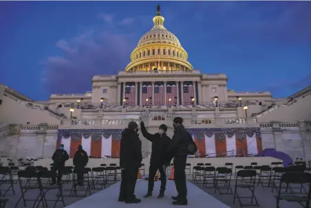  ?? Gabrielle Lurie / The Chronicle ?? Joe Biden will be sworn in as the 46th president of the United States during a ceremony at the Capitol on Wednesday morning.