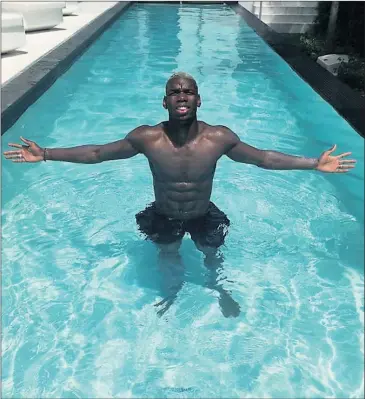  ??  ?? AUSENCIA. Pogba sigue de vacaciones en Miami y no estará en la Internatio­nal Champions Cup.