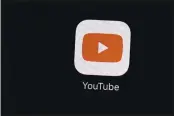  ?? PATRICK SEMANSKY — THE ASSOCIATED PRESS FILE ?? This March 20, 2018, file photo shows the YouTube app on an iPad in Baltimore.