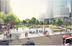  ?? CITY OF TORONTO ?? The proposed Rail Deck Park, shown in renderings presented at a meeting in September 2017, is one of several issues council is expected to grapple with this term.