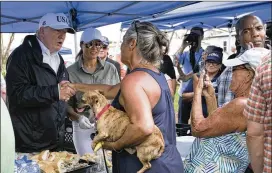  ?? DOUG MILLS / NEW YORK TIMES ?? President Donald Trump and first lady Melania Trump meet Thursday with residents of Naples, Fla., who were impacted by Hurricane Irma.