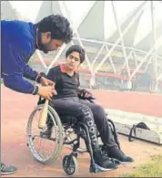  ?? HT PHOTO ?? Kashish Lakra was a budding wrestler before a freak mishap on the wrestling mat left her wheelchair-bound.