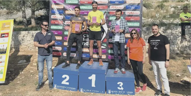  ??  ?? TOP SPOT: Calder Valley’s Ben Mounsey, above, tops the podium in Spain. Below right: Lions’ Mags Beever celebrates victory in Liversedge. Pic: Woodentops. Below left: Calder Valley’s Resolution Run.