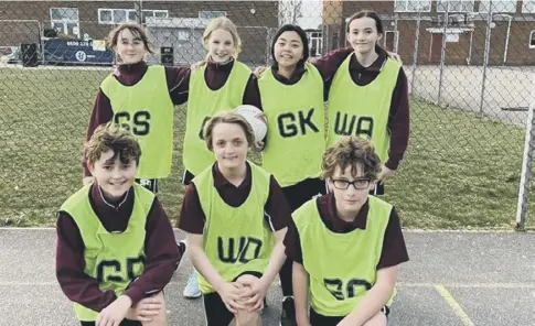  ?? ?? The year 7 netball team were runners-up in the West Sussex West area tournament