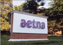  ?? File photo ?? A sign stands on the campus of the Aetna headquarte­rs in Hartford.